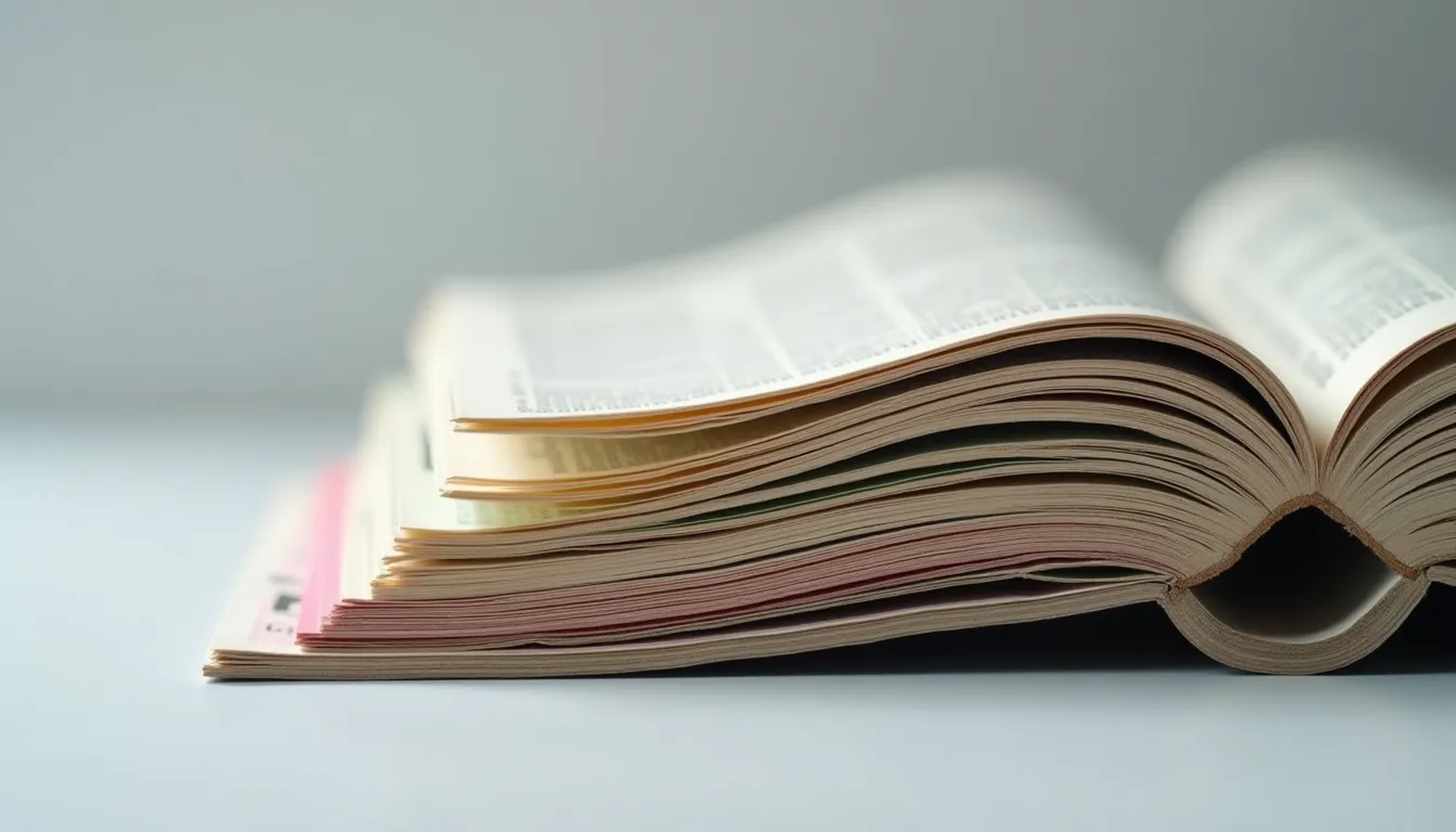 Magazine hebdomadaire japonais ouvert, pages en papier journal teinté